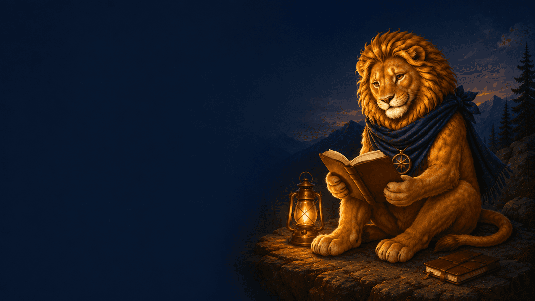 TrailScout lion studying for Salesforce certification